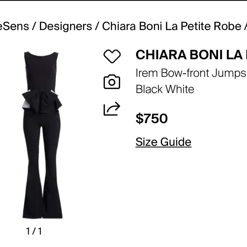 Chiara Boni Black Jumpsuit with Bow Accent